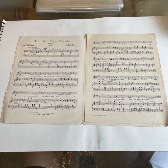 Beautiful Blue Danube Waltz Johann Strauss 1932 Lyrics Max‎ Freedman arr. Parker - Picture 2 of 4